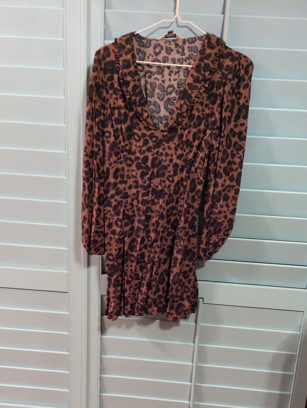 Miss Selfridge Brown and Black Leopard Print Mini Dress